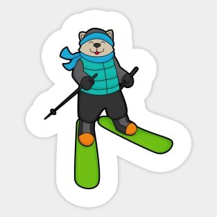 Cat as Skier with Ski Sticker